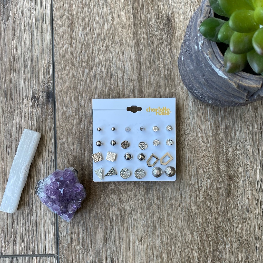12 Piece Silver Stud Set